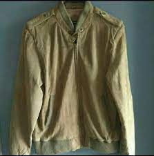 Mens Vtg Peter England Beige Cafe Racer Bomber Hipster Motorcycle Jacket Sz L Fashion Clothing Shoes Accessori Long Sleeve Tshirt Men Jackets Coats Jackets