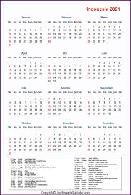 Perfekt auch als kalender mit kw zum ausdrucken geeignet. Hari Libur Nasional 2021 Kalender 2021 Cuti Bersama Indonesia