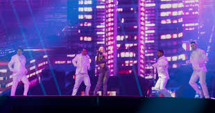 Purple neon seems to be a theme this year in line with the 1980s retro aesthetic. Photo Gallery Greece First Rehearsal 2021 Eurovision Song Contest
