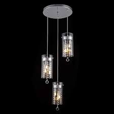 Shengyadi 3 Light Glass Amp Crystal Pendant Light Modern G9 Kitchen Island Lighting Round Base Multi Pendant Fixtures Chrome Finish Description Light Up Your Home Shengyadi Pendant Lighting Is Your Sensible First Choice Having The