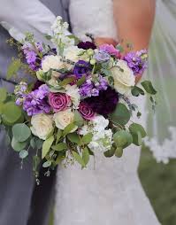 Lavender And Purple Wedding Bouquet Using Roses Lisianthus Hydrangeas Stock Eucalyptus Created By Wedding Bouquets Diy Wedding Bouquet Garden Rose Bouquet