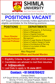 Jobs In A P Goyal Shimla University Vacancies In A P Goyal Shimla University Opportunities At A P Goyal Shimla University Jobs At A P Goyal Shimla University Openings At A P Goyal Shimla University