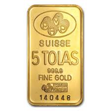 The tola also transliterated as tolah or tole, is a traditional ancient indian and south asian unit of mass, now standardised as 180 troy grains (11.663 8038 grams) or exactly 3/8 troy ounce. 5 Tola Suisse Gold Bar Bank Of Bullion