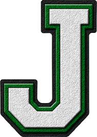 Presentation Alphabet Set White Green Varsity Letter J Varsity Letter Letter J Lettering