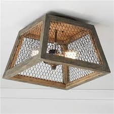 Chicken Wire Square Shade Ceiling Light Potolochnyj Svetilnik Derevenskoe Osveshenie I Sdelaj Svoimi Rukami Svet