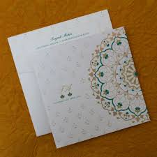 Dainty Rangoli Emerald Wedding Invitation Cards Incorporate The Myste Indian Wedding Invitation Cards Wedding Invitation Cards Online Wedding Invitation Cards