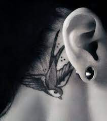 Bird Behind Ear Tattoo Tattoos Sparrow Tattoo Ear Tattoo