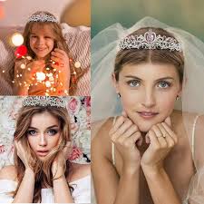 Crown Tiara, Princess Crown, Rairsky Women's Tiaras, Crown Girls, Silver  Tiara for Women Pink Crystal Tiara Crystal Crown with Combs, Crystals  Princess Crown