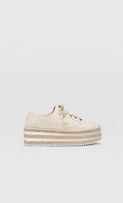 À lacer autour de la cheville ou du mollet ; Stradivarius Espadrilles A Lacets Plateforme Femme Naturel 35 From Stradivarius On 21 Buttons