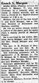 Obituary for Enoch S. Morgan (Aged 77)