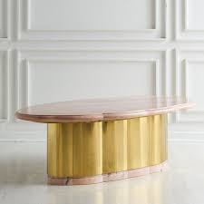 Pink Marble And Brass Coffee Table With Scalloped Base In 2020 Coffee Table Brass Coffee Table Marble Coffee Table