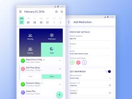 Home And Add Medication Screen Medical Medication Tracker Health App