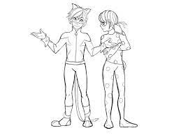 Free printable ladybug and cat noir coloring pages. Ladybug And Cat Noir Coloring Pages Print For Free
