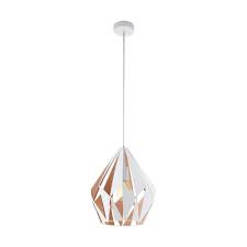 Get it as soon as wed, mar 24. Eglo 49932 Carlton 1 White And Rose Gold Open Cage Pendant Light