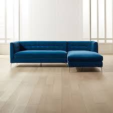 Holden 2 Piece Blue Velvet Tufted Sectional Loveseat Reviews Cb2 This includes all of our indoor upholstered & wood furniture such as sofas, lounge chairs, sectionals, benches, ottomans, daybeds & chaises, desks, wall units, tables.