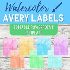 Download this template dimensions & info size: Avery Label 5160 Powerpoint Template Watercolor By Primary Bloom