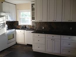 My Dream Kitchen Is Completed Aspen White Shaker Cabinets Black Pearl Granit White Tile Kitchen Backsplash Kitchen Tiles Design Backsplash For White Cabinets