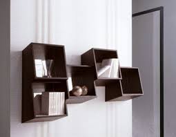 Modern Stylish Wall Mounted Decorating Furniture Book Shelves Idea Featuring Wall Mounted Wooden Chocolate Bookshelf Design Contemporary Bookshelf Shelf Design