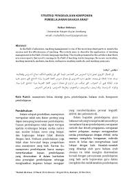 Dalam bahasa apapun, termasuk bahasa arab, pola kalimat adalah salah satu hal yang penting dibahas. Pdf Strategi Pengelolaan Komponen Pembelajaran Bahasa Arab Jurnal Arabiyat Academia Edu