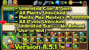 Zombies™ 2 mod apk es 8.3.1. Plants Vs Zombies 2 Hack Mod Apk All Plants Unlock Max Level Mastery M999999 Unlimited Coin Gem Sun