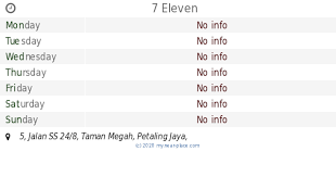 Are you looking for a challenging and rewarding franchise opportunity? 7 Eleven Opening Times 5 Jalan Ss 24 8 Taman Megah Petaling Jaya Contacts