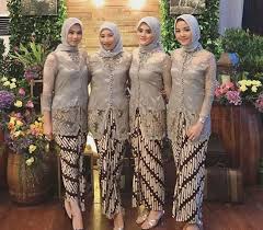 Kebaya Jawa Batik Modern Hijab Kebaya Muslim Gaun Batik Pakaian Pesta