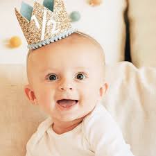 Half Birthday Crown 1/2 Birthday Crown Half Birthday Boy Outfit Baby  Birthday Crown Gold Glitter Crown Baby Blue Accents
