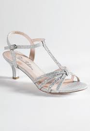 Low Heel Rhinestone Sandal From Camille La Vie And Group Usa Jr Bridesmaid Shoes Wedding Shoes Heels Bridal Shoes Low Heel Silver Wedding Shoes