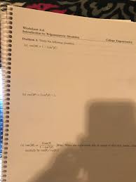 Trigonometry identities worksheets by srwhitehouse. Solved Worksheet 3 4 Introduction To Trigonometric Ident Chegg Com