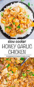 Slow Cooker Honey Garlic Chicken Easy Healthy Crockpot Recipe Recipe Honey Garlic Chicken Healthy Crockpot Recipes Slow Cooker Recipes