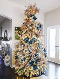 Christmas 2018 Holiday Home Tour Gold Christmas Tree Decorations Amazing Christmas Trees Blue Christmas Tree Decorations