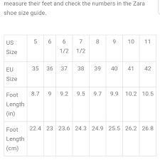 Zara Shoe Size Chart