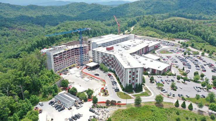 The multi-million dollar master plan construction at Valley River, AI generated