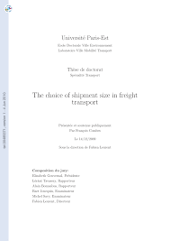 Pdf The Choice Of Shipment Size In Freight Transport
