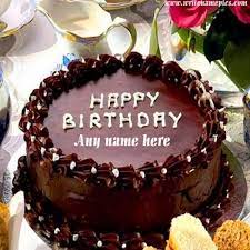 Write Name On Amazing Chocolate Cake And Wish Birthday To Your Friends And Family Make A Happy Birthday Happy Birthday Cake Images Chocolate Cake Recipe Cake