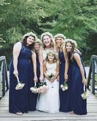 Beautiful Blue Bridesmaids Shop This Navy Blue At David S Bridal Photo By Mataya Creatio Bridesmaid Dressing Gowns Bridal Party Dresses Bridesmaid