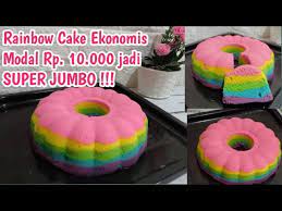 Cara membuat bolu kukus pelangi: Rainbow Cake 1 Telur Cuma 5 Bahan Bolu Pelangi Ekonomis Youtube