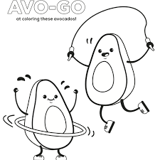 Get avocado coloring images to print here. Our Favorite Avocado Recipes Free Coloring Printable The Freshdirect Blog