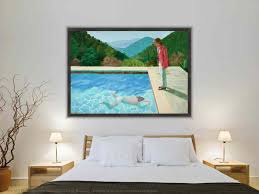 Image captionin david hockney's study for portrait of an artist, 1972, the viewer can see the importance of the geometric structure in the composition. Portrait Of An Artist Pool With Two Figures By David Hockney Allpaintingsstore Com