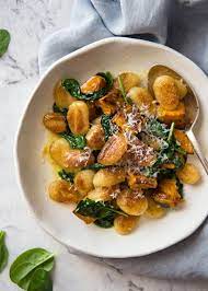 Pan Fried Gnocchi With Pumpkin Spinach Recipe Pan Fried Gnocchi Recipes Pumpkin Gnocchi