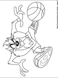 Baby looney tunes taz coloring page. Looney Tunes Coloring Page Taz Basketball All Kids Network