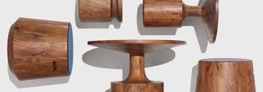 Shop Blu Dot S Turn Collection Featuring Contemporary Coffee Tables Side Tables And Stools E Acacia Wood Furniture Coffee Table With Stools Pretty Furniture