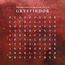 Word Search Gryffindor Hogwarts House Traits Harry Potter Games Harry Potter Facts