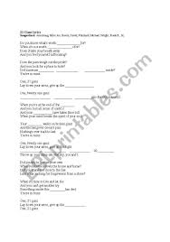 21 Guns By Green Day Song Lyrics Analysis With Vocabulary And Comprehension Questions Esl Worksheet By Beckyperlman