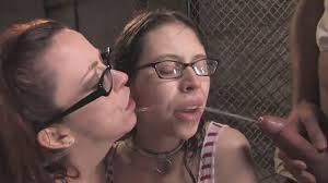 Hot babes with glasses Trinity Post and Kristine enjoy a golden shower -  CinemaPee.com