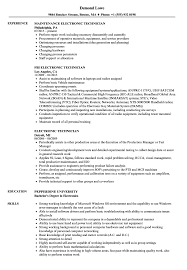 It helps a hiring manager if they can learn about the. Electronic Technician Resume Samples Velvet Jobs