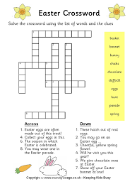 If you don' t now an answer, you can click solve and it will just fill in that word only. Easter Crossword Easy Pdf Easter March Observances