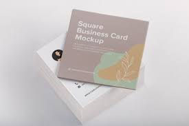 Gold foil, silver foil, spot gloss and raised spot gloss special finishes. Square Business Cards Mockup 01 Filtergrade