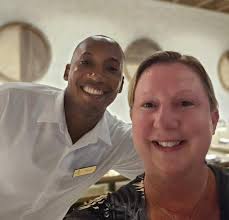 This is Marcelino. All of the staff here is excellent but Marcelino is  exceptional. He remembered me from last year and he is an awesome  bartender. Be sure to visit him at