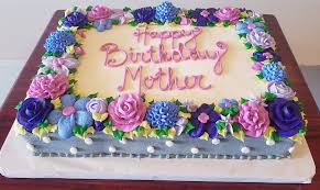 Birthday Cake For Mother Square Flower Sheet Cake In Shades Of Purple Adrienne Co Bakery Birthday Cake With Flowers Birthday Sheet Cakes Cool Birthday Cakes
